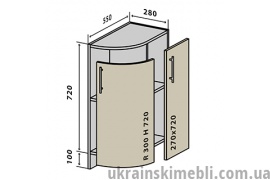 Н37R Полиці кутові (Кухня Moda Matt)